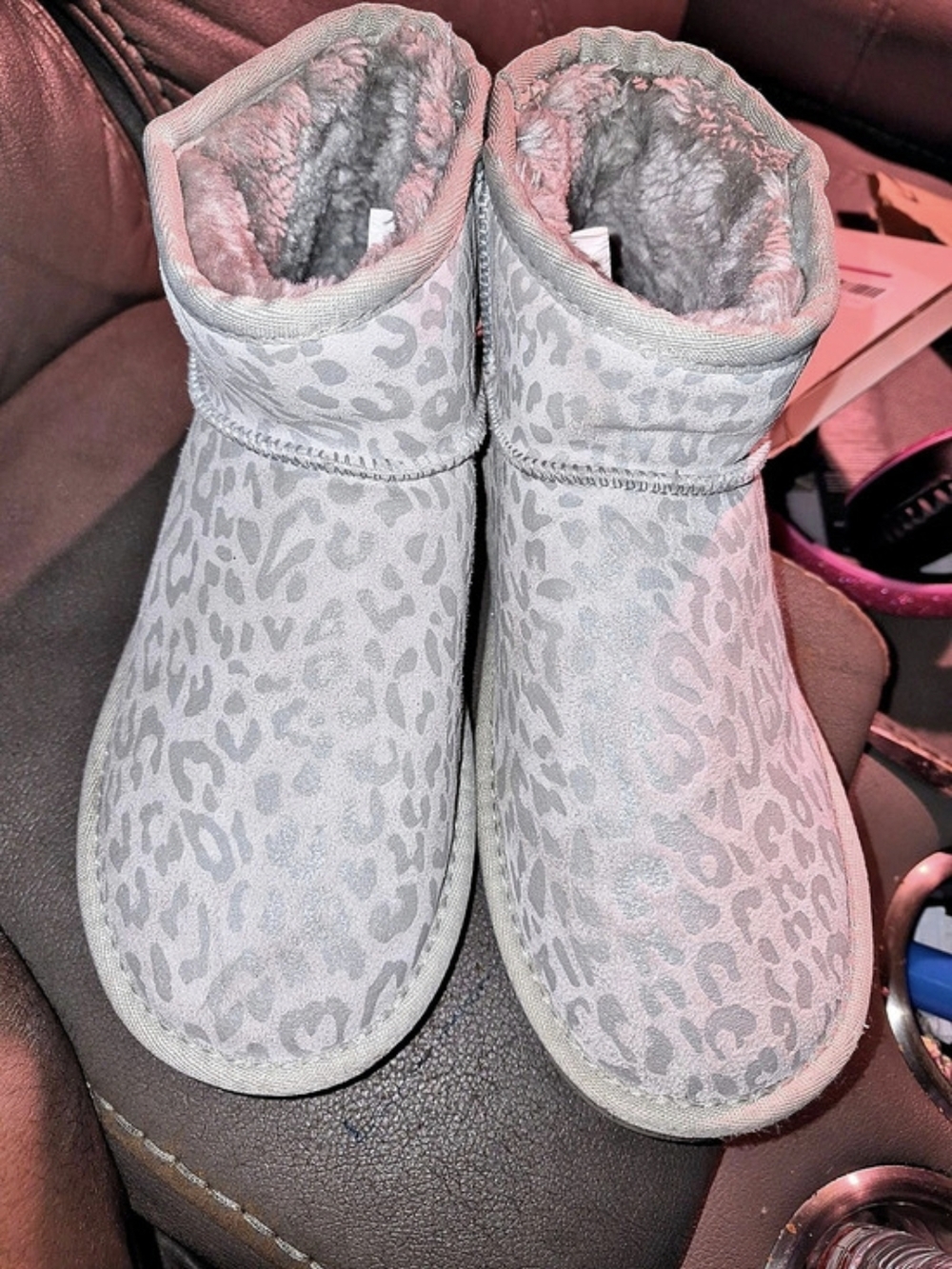 Serra Women's Animal Print Gray Winter Booties